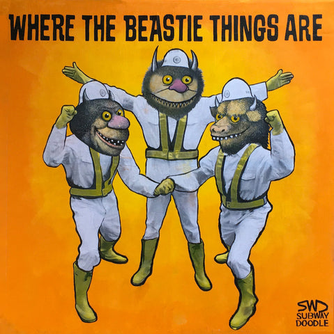 WHERE THE BEASTIE THINGS ARE - 28"x28"